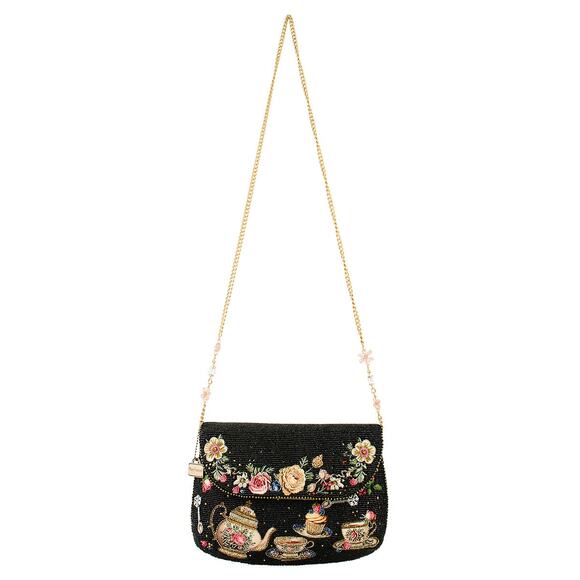 Mary Frances Tea Time Black and Gold Fairytale Beaded Crossbody Handbag - Picture 7 of 7
